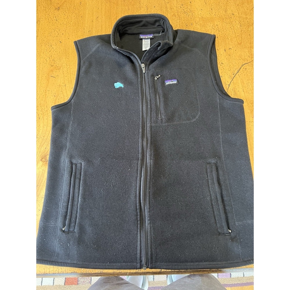 Patagonia Men's Better Sweater Vest Size XL Black Full Zip Fleece Mock Neck
